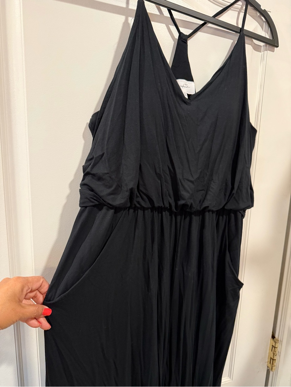 Soma Black Sleeveless Maxi jumpsuit with Pockets